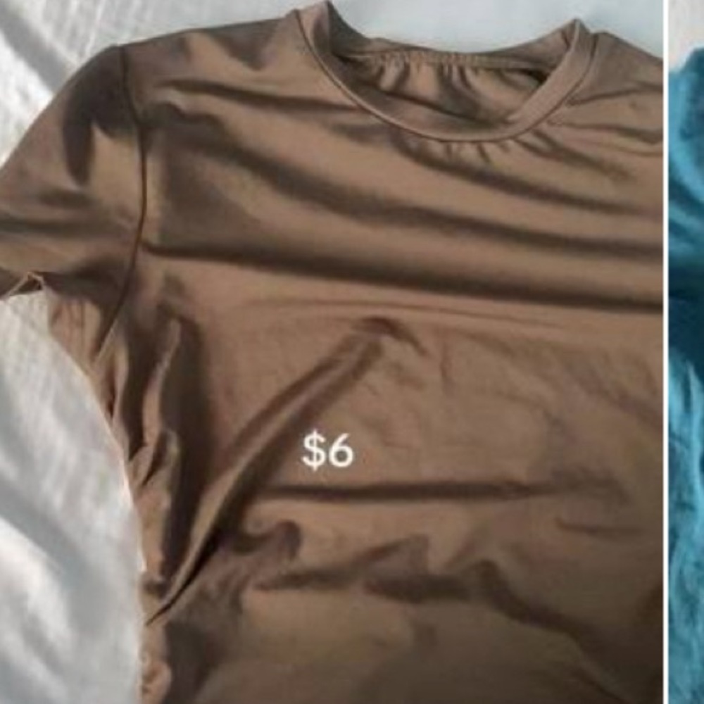 Shein brown fitted tee